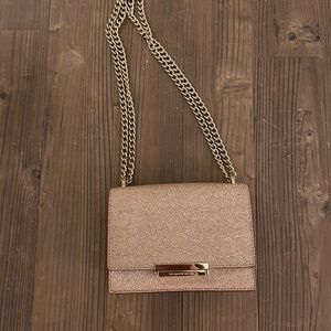 kate spade Rose Gold Glitter Chain Crossbody